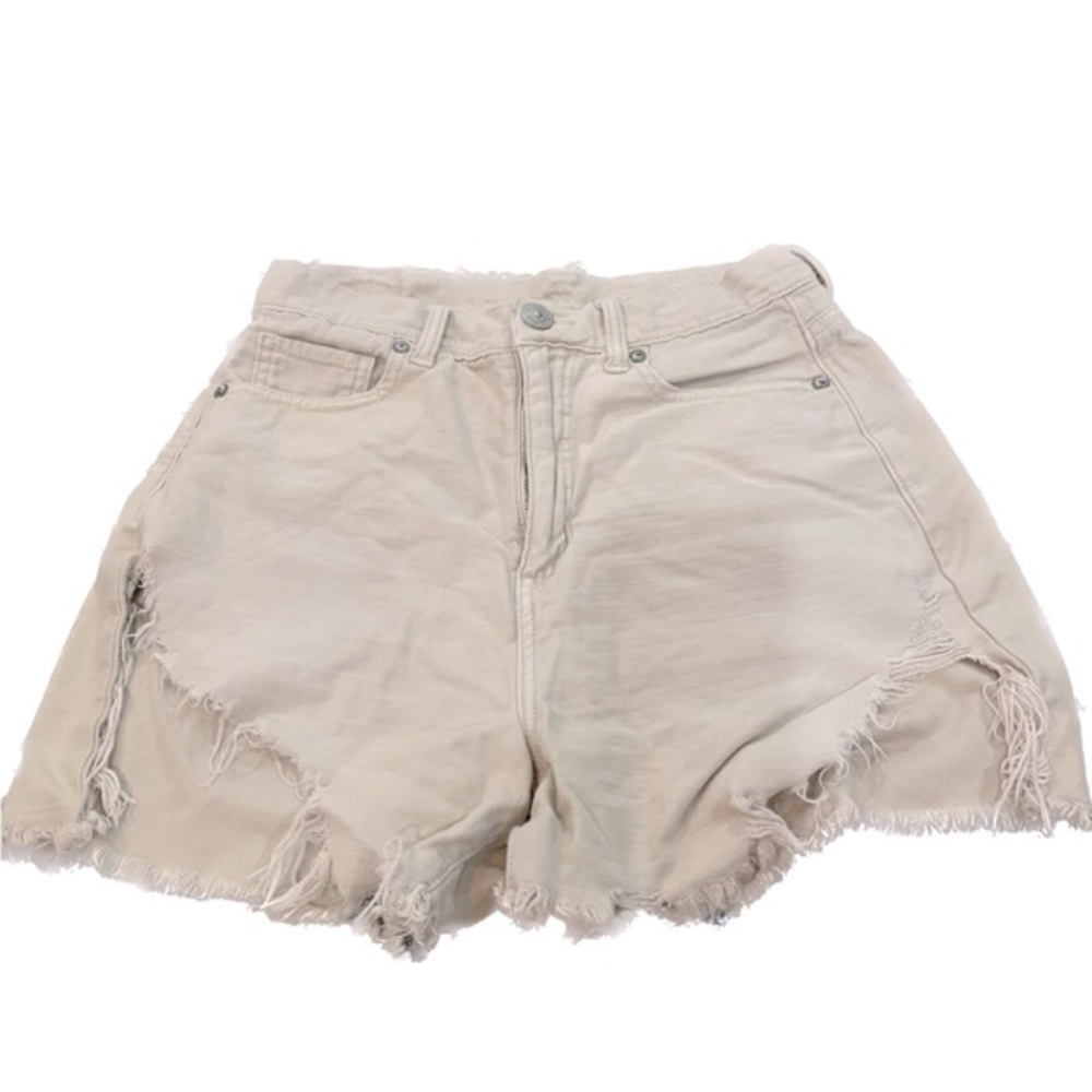 American Eagle Khaki Ripped Shorts 4